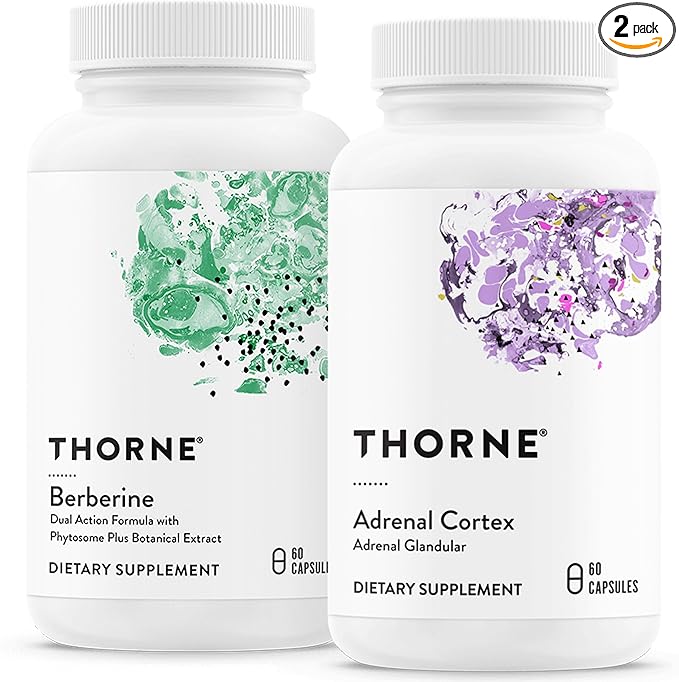 THORNE - Stress and Immune Support Bundle - Berberine & Adrenal Cortex - 30 to 60 Servings