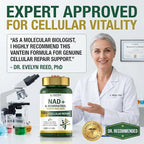 NAD+ & Resveratrol Supplement - NMN Alternative with 120 Capsules, Anti-Aging Cellular Support, Energy & Longevity Booster, DNA Repair Formula
