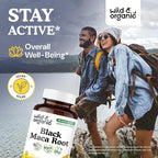 Wild & Organic Black Maca Root Capsules for Men & Women 500 mg - Maca Root Extract for Overall Support - 90 Vegan Capsules - Women & Men Supplement - 90 Days Supply - Non-GMO, No Fillers, Gluten-Free