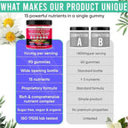 Adndale Magnesium Glycinate 400 mg Gummies with Ashwagandha, Magnesium Malate & Taurate, Tart Cherry, Magnolia Bark, Lemon Balm, Passionflower, Chamomile, L-Theanine, Zinc, Vitamin K2 & D3. 90CT