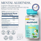 SOLARAY SharpMind Focus, Mental Alertness Nootropic Supplement, Memory Support, Each Capsule with Cognizin Citicoline, Vegan, 60 Day Money Guarantee, 30 Serv 30 Vegetarian Capsules Pills