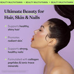 Lemme Glow Collagen Gummies for Thick Hair, Strong Nails & Healthy Skin with Multi-Collagen Peptides, Biotin, Trace Minerals, Zinc, Vitamins A, C & E, Dairy & Gluten Free, Peach Flavor, 60 ct.