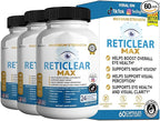 Reticlear Max Eye Health Supplement, 60 Capsules, Vision Support with 24 Natural Ingredients, 30 Day Supply (3)