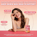 Hair Skin and Nails Vitamins – Biotin, Hyaluronic Acid, Calcium AKG, Vitamin C & Vitamin D3 K2 – Support Healthy Hair Growth, Strong Nails & Radiant Skin - 120 Capsules (1 Pack)