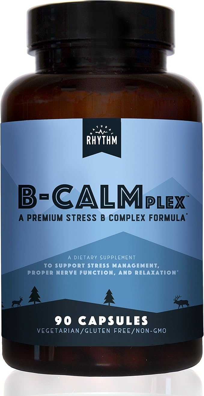 Natural Rhythm B-CALMplex B-Complex Vitamin Supplement, Comprehensive B Vitamin Blend with Methylfolate & B12, 3 Month Supply, 90 Capsules