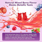 Iron Supplement for Women & Men Gummies, Multivitamin Blood Builder Iron Supplement with Folate Vitamin C B12 B6 Zinc for Adults & Kids - Energy Support - Mixed Berry Flavor, Vegan 60 Gummies