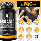 Organic Ashwagandha KSM-66 1000 mg Supplement | Adaptogen for Cortisol Support & Stress Relief | Mood, Calm & Sleep Aid for Men & Women | Ashwagandha ritual vitamins for women | 180 Vegan Caps