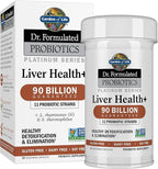 Garden of Life Dr. Formulated Probiotics Platinum Series Liver Health+ 90 Billion CFU Guaranteed, One a Day Probiotic for Healthy Detoxification & Elimination Support, Vegan, Gluten Free, 30 Capsules