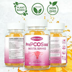 PrePCOSsea Inositol Gummies Vitamins, 2 Pack Orange Flavor Myo-Inositol Vitamin Gummies with Folate, B6, B12 & D-Biotin, 60 Count Soft Chews