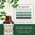 Vitamin D3 K2 Drops for Adults - 930 Drops, Ultra Concentrated Formulation, Fast Absorption 1208 IU Vitamin D3, 25 MCG (MK-7) - Micro-Dosing Dropper for Calcium & Bone Support