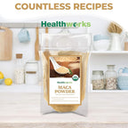 Healthworks Superfoods Organic Maca Powder Raw - 32 Oz / 2 Lbs - Certified Organic Flour Use - Keto, Vegan & Non-GMO - Premium Peruvian Origin - Breakfast, Smoothies, Baking & Coffee - Antioxidant