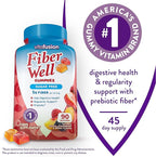 Vitafusion Fiber Well Sugar Free Fiber Supplement & Vitamin D3 Gummy Vitamins for Bone and Immune System Support, Peach, BlackBerry and Strawberry Flavored, 50 mcg Vitamin D, 75 Day Supply, 150 Count