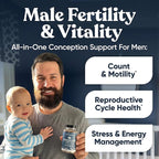 Eu Natural Conception for Him - Male Fertility Supplements with Ashwagandha, Folate & Zinc - Sperm Count, Motility & Strength Support - Fertility Support for Men, 120 Vegetarian Capsules