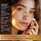 Liquid Collagen Peptides with Biotin & Hyaluronic Acid - 3000mg Hydrolyzed Collagen Type 1 and 3, Biotin 10000mcg, Vitamins B5, B6, C & E - Liquid Collagen for Women and Men, Collagen Shots