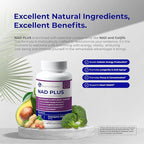 NAD | Advanced Energy & Anti-Aging Formula | with NAD and Coenzyme Q10 | Supports Heart & Cognitive Health | 120 Capsules - 60 Day Supply