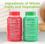 Balance of Nature Fruits & Veggies Supplements - Whole Fruit and Vegetable Ingredients for Women, Men, and Kids - 90 Fruits Capsules, 90 Veggies Capsules - 2 Sets