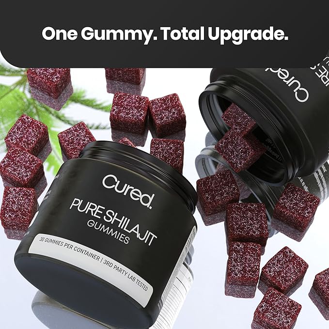 Cured Shilajit Gummies for Men with 85+ Trace Minerals, Fulvic & Humic Acid | Natural Energy, Stamina & Endurance Support | Organic Manuka Honey, Zero Sugar Daily Wellness Supplement