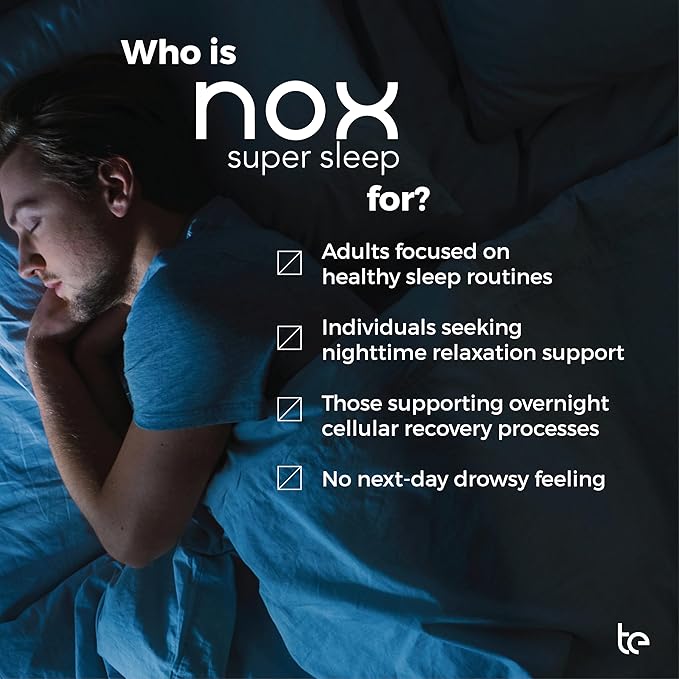 te Nox Super Sleep – Natural Sleep Aid for Relaxation & Circadian Rhythm Support | Helps Calm Restlessness, Supports Melatonin Production & Sleep-Wake Cycle | Liquid Formula | Non-GMO | Made in USA