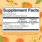 MARYRUTH'S Kids Vitamin C Drops | Vegan Immune Support Supplement for Ages 4-13 | Immune Support & Overall Health | Vitamin C from Organic Acerola Fruit Extract | 2oz