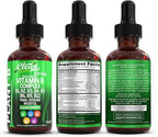 Vitamin B Complex Liquid Drops | Thiamine B1, B6, B2, B3, B4, B5, B7 B9, B12, Niacinamide, Paba, Choline Inositol Taurine Probiotics Beet Root Spirulina - Plant-B Vitamin Supplements by Clean Nutra