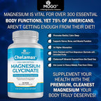 Chelamax Magnesium Glycinate.Dead Sea Sourced, 100% Chelated Magnesium for Sleep Support, Muscle Cramps, Bone Health. Made in USA, 3rd Party Tested,Heavy Metal Free,Glicinato de Magnesio Capsules.