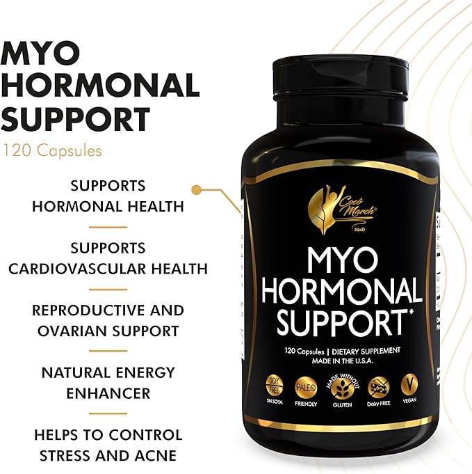 Cocó March N.M.D Myo-Inositol Hormonal Support for Women – Supports Hormone Balance & Menopause Wellness, Energy & Metabolism – Gluten Free, Dairy Free, Vegan – 120 Capsules