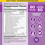 Vital Planet - Vital Flora Probiotics for Women Over 55 Daily Shelf Stable Probiotic 60 Billion CFU, 60 Diverse Strains, 7 Organic Prebiotics, Immune Support and Digestive Health 60 Capsules