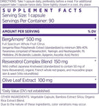 NAOMI Italian Citrus Bergamot 500mg + Resveratrol, Award-Winning Cardiologist Dvlpd, Supports Normal Cholesterol & Healthy Cellular Function, 7 Key Polyphenols, Resveratrol & Olive Leaf, 90-Day Supply