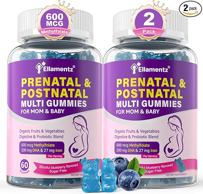 Prenatal Vitamins for Women with Methylfolate, Vegan Omega-3 DHA, Organic Food Blend, Probiotics, Iron, Vitamin D3 B6 B12, Choline, Sugar Free Multivitamin for Women During & Post Pregnancy, 120 Cts