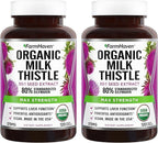 FarmHaven USDA Organic Milk Thistle Capsules | 30X Concentrated Seed Extract & 80% Silymarin Standardized - Supports Liver Function and Overall Health | Non-GMO | 240 Vegan Capsules