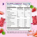 2 Pack Magnesium Gummies for Kids - Magnesium Glycinate Gummies with L-Theanine, Chamomile, Licorice, Vitamin B6, D for Kids & Adults Sleep, Muscle Relief & Nerve Bone - Strawberry 120ct