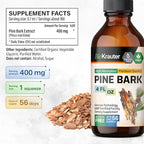 BIO KRAUTER® Pine Bark Extract for Circulatory & Antioxidant Support - Vegan French Maritime Pine Bark Herbal Supplements - Natural Antioxidants & Skin Support - 400 mg per Serving, 4 Fl. Oz.