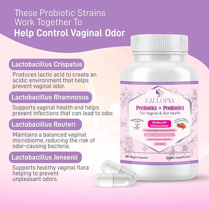 Probiotics for Women with Prebiotics Cranberry D Mannose Digestive Enzymes & Hibiscus 34 Strains 100 Billion CFU Feminine Care Supplement for Vaginal Gut Urinary Health and pH Balance Support