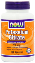 NOW Potassium Citrate 99 mg,180 Capsules