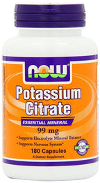 NOW Potassium Citrate 99 mg,180 Capsules