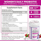 Vaginal Probiotics for Women: Daily Cranberry Probiotics with Prebiotics Support Digestive Urinary Tract Health pH Balance with 30 Billion CFU 8 Diverse Strains Vegan 60 Counts