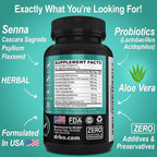 Colon Cleanser Detox for Weight Flush - 15 Day Intestinal Cleanse Pills & Probiotic - Fast Natural Laxative for Constipation Relief - Bowel Movement Supplements for Stomach Bloating, Gut Loss Support