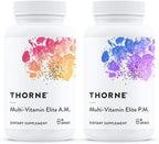 THORNE - Multi-Vitamin Elite AM & PM (180 Capsules) & Amino Complex (Berry, 8 Oz) Bundle - Supports Energy Production & Athletic Performance - Gluten, Dairy & Soy-Free