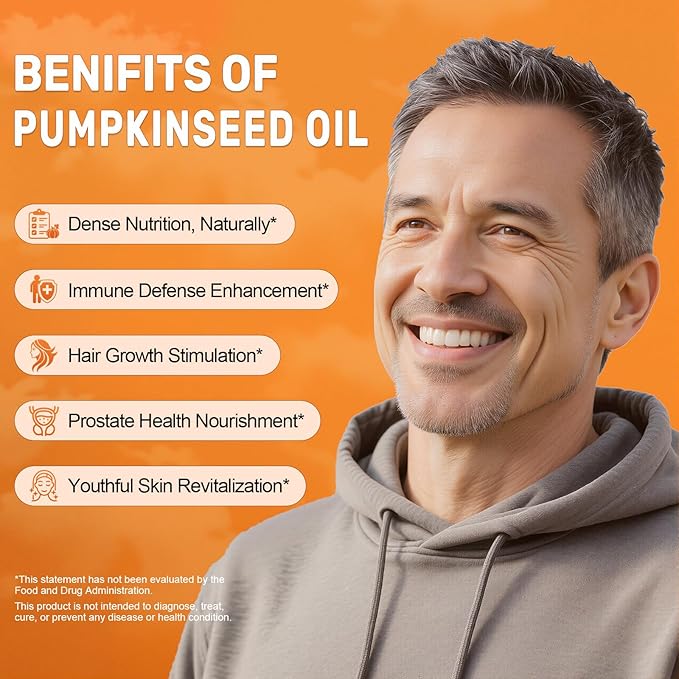 Pumpkin Seed Oil with Saw Palmetto Softgels, 3000mg Per Serving, 300 Softgels | Cold-Pressed with Essential Fatty Acids & Phytosterols | Supports Hair, Urinary, Bladder & Prostate Health | Non-GMO