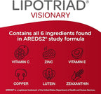 Lipotriad Visionary Eye Vitamins – 60 Capsules – Lutein and Zeaxanthin Supplements with Other AREDS 2® Ingredients to Support Eye Health