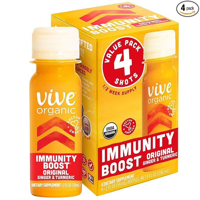 VIVE ORGANIC Organic Original Immunity Boost Shot 4 Pack, 2 FZ