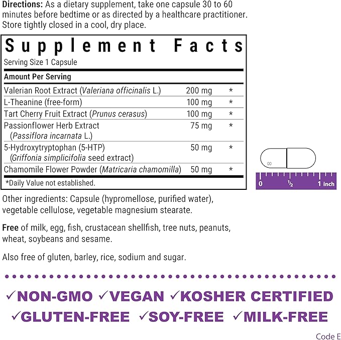 BlueBonnet Nutrition Targeted Choice Sleep Support, Rest & Relaxation Whole Food-Based Formula, Soy-Free, Gluten-Free, Kosher, Non-GMO, Dairy-Free, Vegan, 30 Vegetable Capsules (Pack of 2)