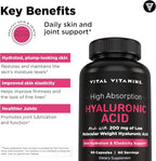 Vital Vitamins NAD+ 30 ct + Hyaluronic Acid Capsules 60 ct