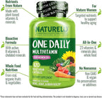 NATURELO One Daily Multivitamin for Women 50+ (Iron Free) - Menopause Support for Women Over 50 - Whole Food Supplement - Non-GMO - No Soy - 120 Capsules - 4 Month Supply