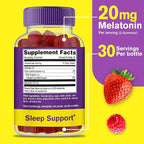 WellYeah Melatonin Gummies 20mg (2 Pack) | Sleep Support | Maximum Strength Melatonin 20mg Gummies for Adults | Fast Dissolved | Great Berry Flavor | 60 Count | Vegan, Non GMO