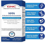 GNC Preventive Nutrition NMN, 150 mg, NAD+ Booster Supplement for Cellular Energy & DNA Repair, Anti-Aging Support, 60 Capsules, Gluten Free, 60 Servings