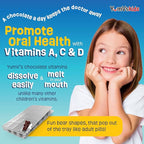 YUM-V'S Kids Multivitamin Chocolate Bears for Immune & Bone Support – 16 Kids Vitamins & Minerals with A, B Complex, Magnesium & Zinc – Daily Toddler Vitamins in Milk Chocolate – 60 Count, Pack of 1