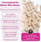 Pink Stork Iron for Women – 18 mg Non-Constipating Iron Bisglycinate + Vitamin C for Optimal Absorption – Energy, Focus, & Oxygen Supply – PMS, Pregnancy, Postpartum & Perimenopause - 60 Capsules