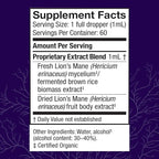 Host Defense Mushrooms Lion's Mane Extract - Lion's Mane Liquid Supplement for Brain Health - Mushroom Support for Focus & Memory Function - Immune & Nervous System Support - 2 fl oz (60 Servings)*