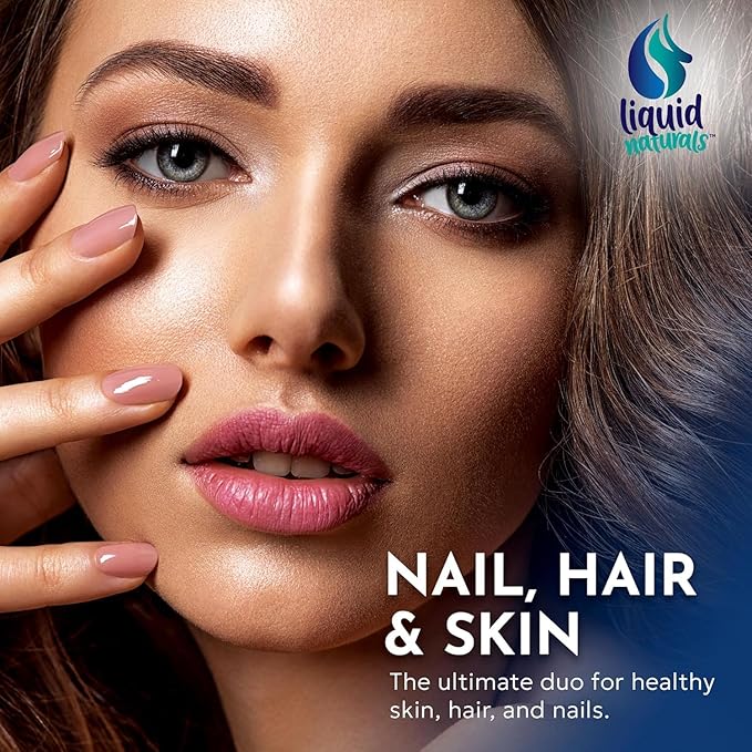 Liquid Collagen and Biotin, 2 Fl. Oz, Ultra-Strength Collagen Supplements for Women, Keto Friendly Biotin for Hair Growth Women, Nails, & Skin Vitamins B7 Collageno Peptides – Vanilla Flavor - 2 Pack